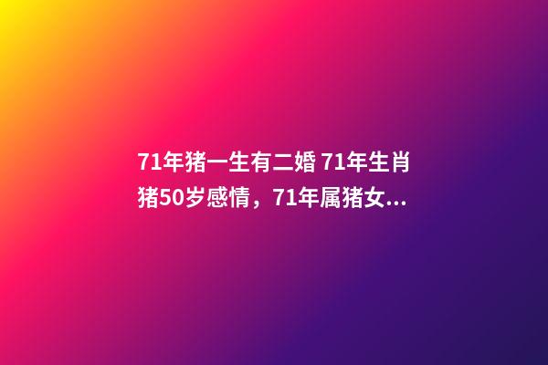 71年猪一生有二婚 71年生肖猪50岁感情，71年属猪女有几段婚姻-第1张-观点-玄机派